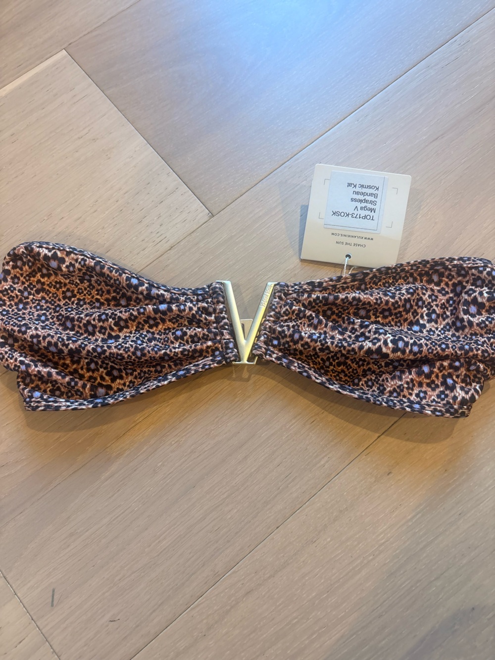 NWT Leopard Bandeau Bikini Top Rare